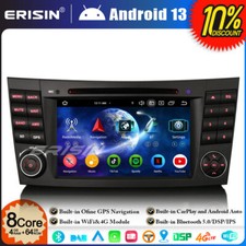8-Core 64GO Android 13 Autoradio GPS DAB+BT pour Mercedes E/CLS Classe W211 W219