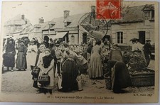 Carte Postale Ancienne Cayeux sur Mer, Le Marché, Animation et Gros Plan