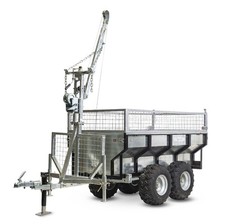 Remorque 1000 kg avec benne galvanisée et grue Torros AHR1000GK