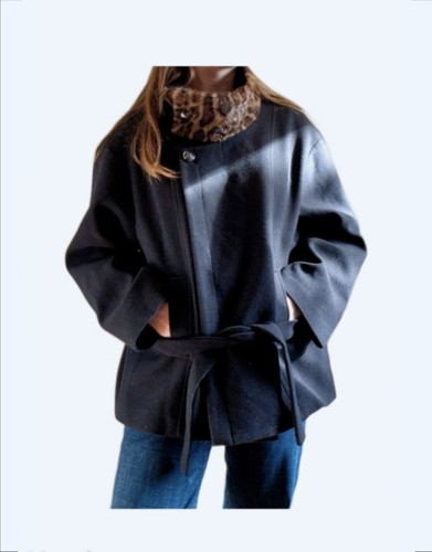 Manteau noir eggka col - manteau,