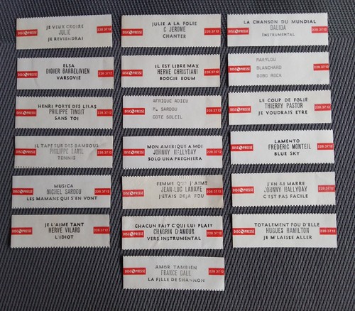 Lot étiquettes jukebox - 19,