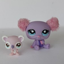 Authentic Littlest Pet Shop LPS Bear #2511 Furry Fuzzy ears + baby koala #2502