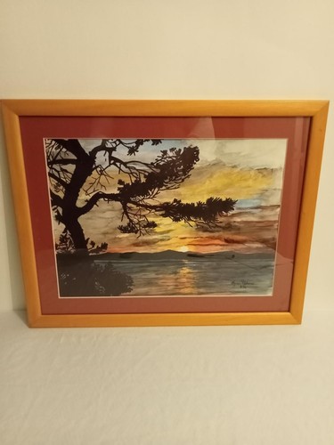 Aquarelle sous verre très - aquarelle,
