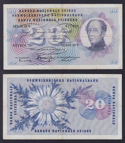 Billet suisse francs - suisse, 1961