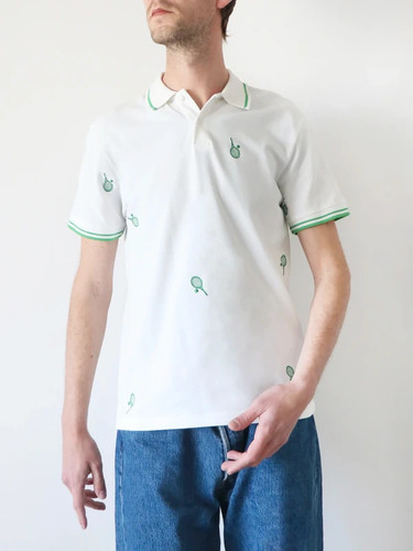 Polo blanc vintage avec