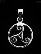 Pendentif Celtique Triskell en Argent  925  Création artisanale Fait main  #6877