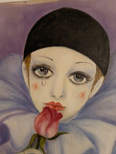 Tableau ancien pierrot la - tableau,