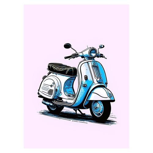 Affiche pop art scooter - affiche,