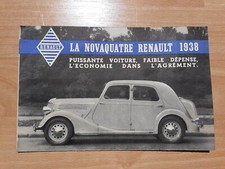 Renault Novaquatre, prospectus de 1938, catalogue publicité brochure dépliant