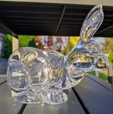 Vide poche forme Lapin ou Lapin décoratif en cristal vintage. Longueur 17 cm.
