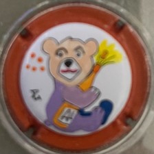 1 Capsule de champagne Palm, Peinte à La Main ALBERT DE MILLY, OURSON