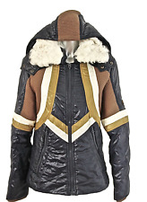 ROBERTO CAVALLI luxueux blouson doudoune col peau lainée détachable T 42 fr i46