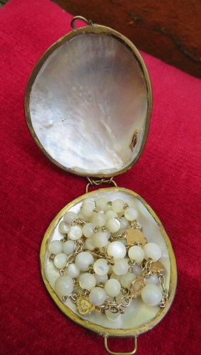 Chapelet ancien perles nacre - chapelet,