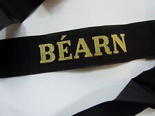 Porte Avions BÉARN Marine-Ruban légendé ORIGINAL French cap tally 1940 Indochine