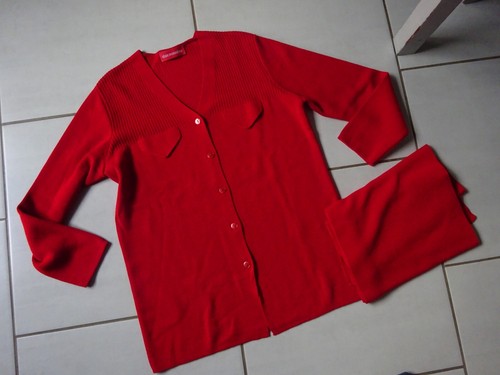 Veste gilet rouge écharpe - gilet,