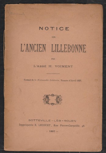 Notice sur ancien lillebonne - notice, l'ancien