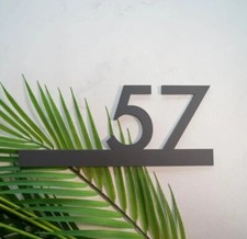 Plaque Numéro Maison Décoration Moderne Adresse Panneau Porte 25×12cm Noir Gris