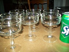 CHAMPANGE WINE SHERBERT DESSERT GLASSES CLEAR GLASS SET OF 7