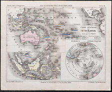 1866 - Océanie et Antarctique - Carte géographique ancienne de Périgot