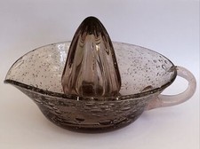 RARE Sublime PRESSE CITRON signé BIOT vintage en verre bullé VINTAGE