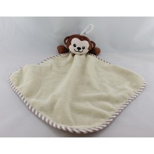 Doudou plat singe marron beige