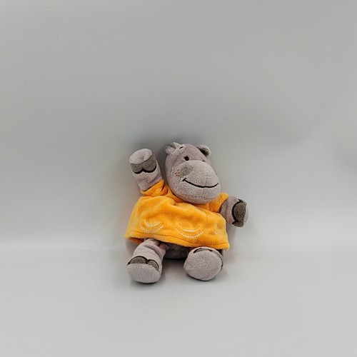Doudou hippopotame gris - , orange