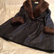 Manteau  Femme Cuir D Agneau Et Fourrure De Vison 