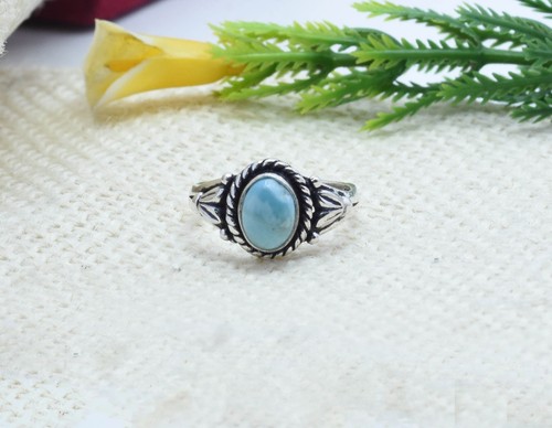 Bague oval larimar caraïbes - oval,
