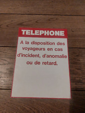 PLAQUE TELEPHONE  SNCF