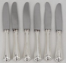 Christofle Spatours, 6 couteaux entremet, dessert, fromage, petit modèle 18,5 cm