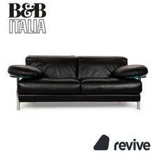 B&B Italia Arca Cuir Canapé Deux Places Noir Fonction Manuelle