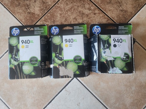 Lot genuine 940xl ink - 3, hp