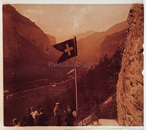 Suisse drapeau montagne c1930 - drapeau,