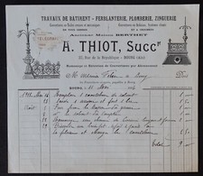 Facture BOURg Ain 1916 épi de faitage zinguerie THIOT BERTHET billhead 140