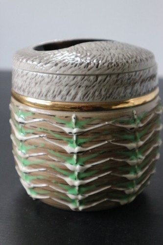 Ancien pot couvert ceramique - ancien,