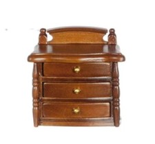 Commode De Nuit En Noyer Miniature Pour Maison De Poupées Mobilier De Chambre