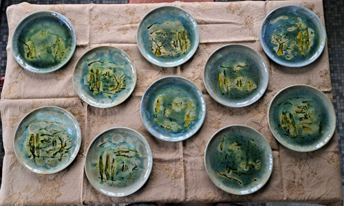 Lot assiettes paysages - lot,