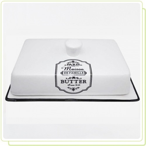 Beurrier céramique blanche - beurrier,