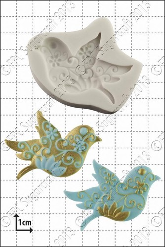 Moule silicone oiseau floral - moule,