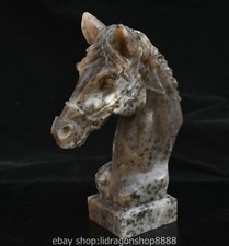 9.6 "sculpture de tête de cheval en jade naturel dans l'ancienne montagne solita