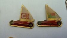  PIN'S  CHARS A VOILE  /  SPORT / COTE D'OPALE  /   LOT DE  2  /  RARE