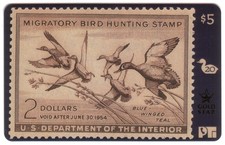 Canard Chasse Timbre Carte 20'