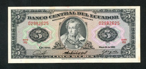 Ecuador sucres 1980 sign - 5,