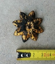 Ancien cache clou piton en laiton doré fleur / étoile tableau  cadre