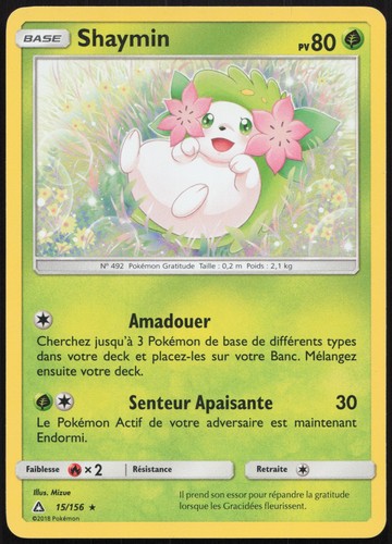 Carte pokémon shaymin 156 - carte, 15/156