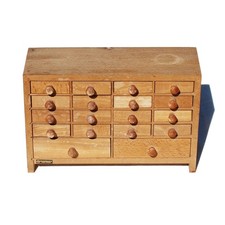 Petit meuble de métier Manufrance / layette d'horloger vintage / 18 tiroirs