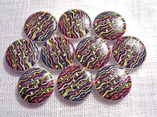 BOUTON BOIS ROND ** 15 mm ** Qté x6 ou x10 - COURBE DESIGN NOIR - 15/117