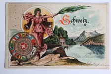 CPA Suisse Schweiz Künzli Blasons des cantons suisses (50536)