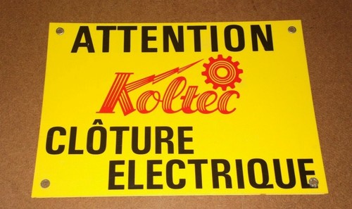Antique plate koltec attention - plate,