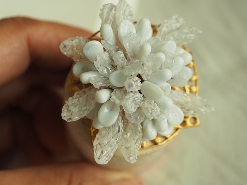 Broche ancienne verre - broche,